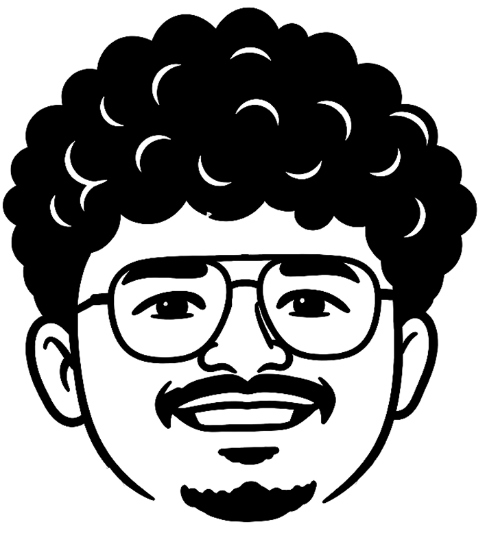 Illustrated portrait of Farhan